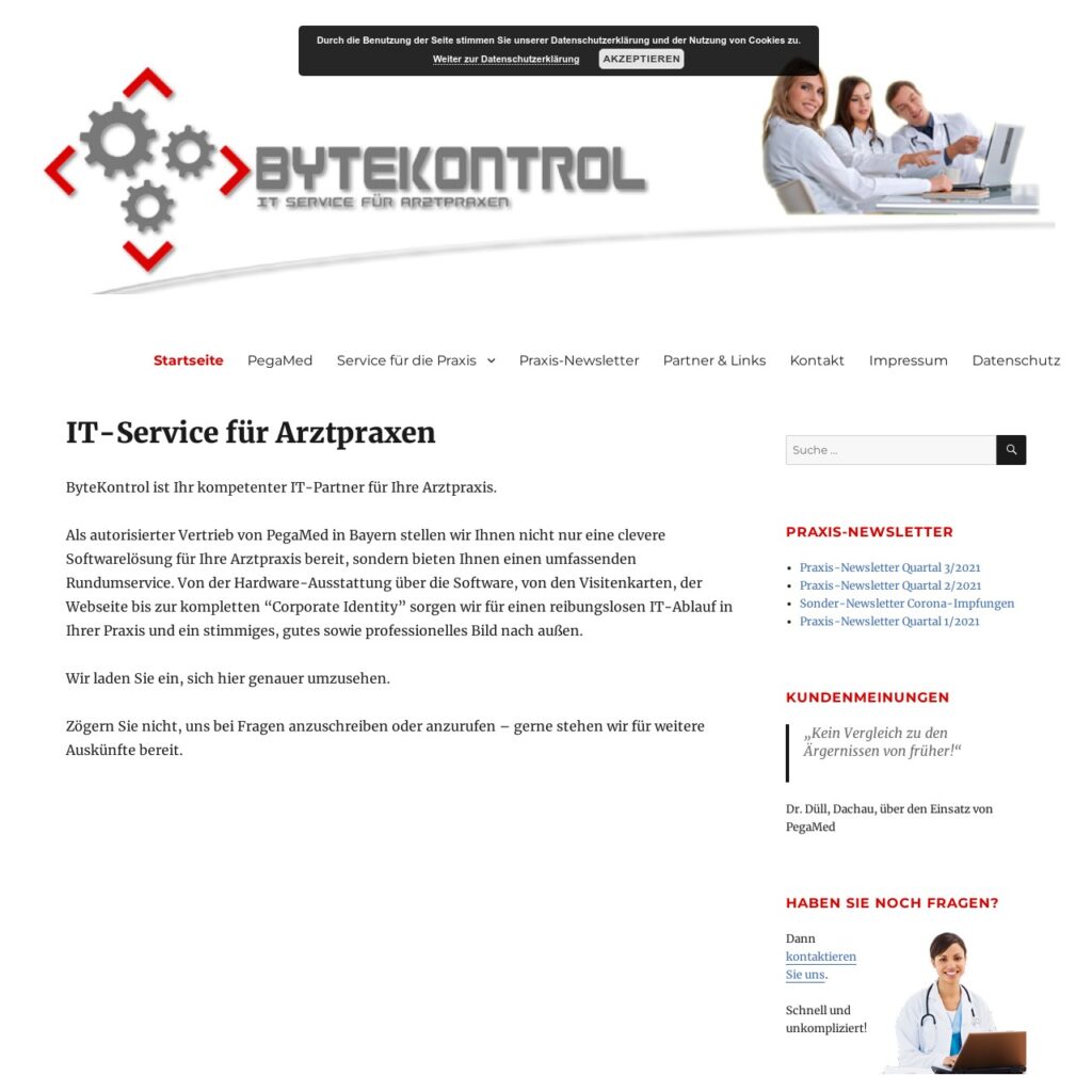 Screenshot der Referenz bytekontrol.de